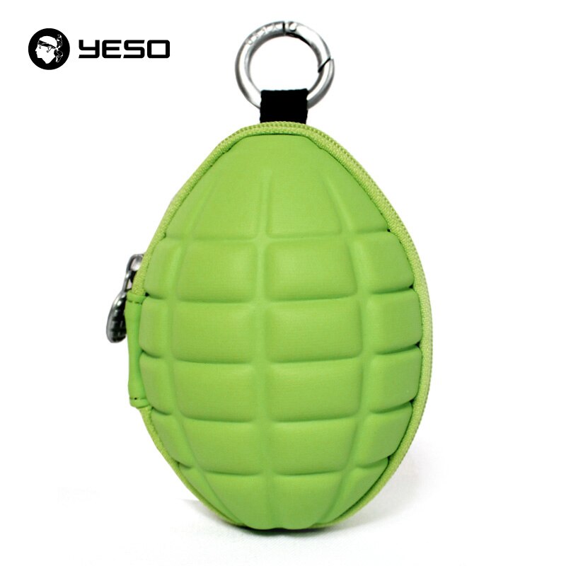 YESO Neue PU Männer Schlüssel Halter Geldbörsen Unisex Oval Kopfhörer Fall Tasche Haushälterin Für Schlüssel Organizer Geldbörse Für auto Schlüssel Tasche: Fluorescent green