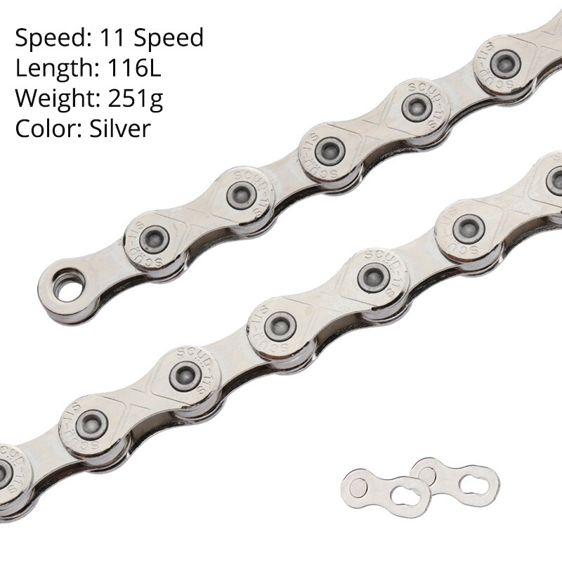 SCUD Mtb Bike Chain 9 10 11 12 Speed Mountain Road Bicycle Chains Double X Rainbow Silver 116L Lightweight 10 v corrente