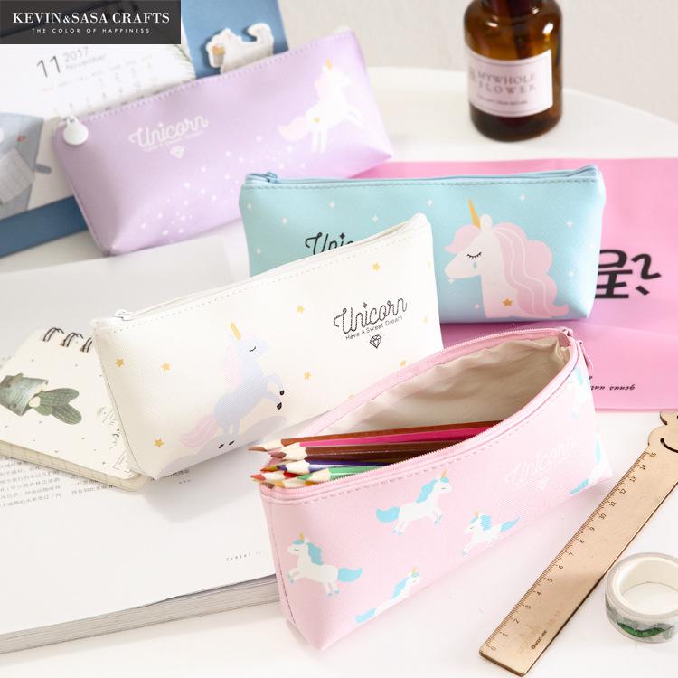 Licorne Kawaii fournitures scolaires, papeterie , jolie boîte à crayons, trousse à crayons, outils scolaires de bureau