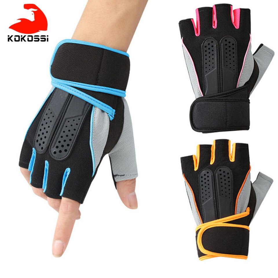 KoKossi Breathable Fitness Gloves Silicone Palm Hollow Back Gym Gloves Weightlifting Workout Dumbbell Crossfit Bodybuilding