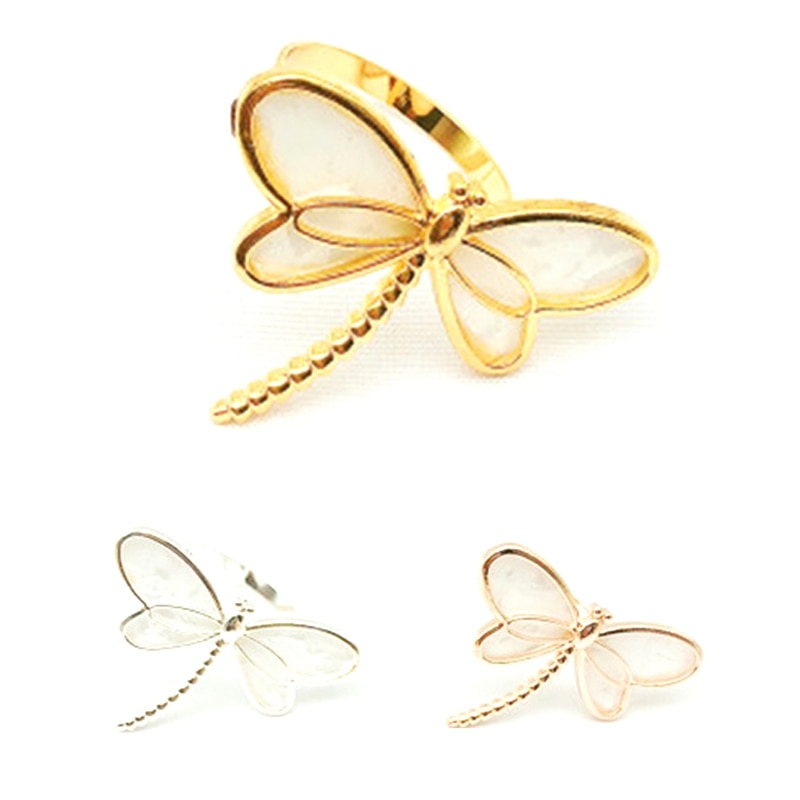 6 Delige Set, Dragonfly Servetring Servet Houder, Gebruikt Voor Bruiloft Diner Diner Tafeldecoratie Tafel Decoratie