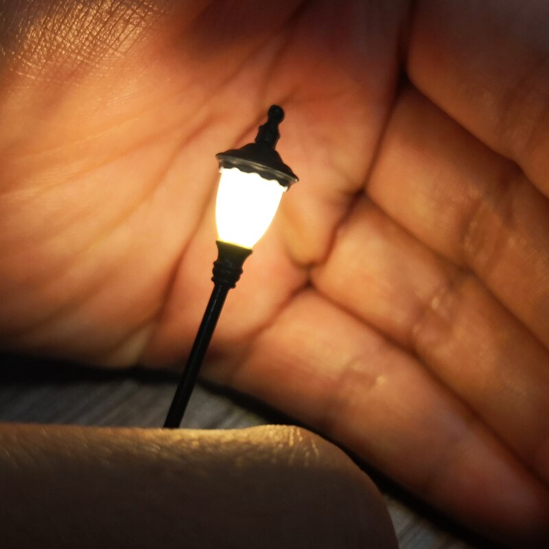 3Pcs 1:87 Ho Schaal Modelspoor Lantaarnpaal Led Park Lantaarns Straat Lamp Model Maken Railroad/Model Park Lampen/Trein layout