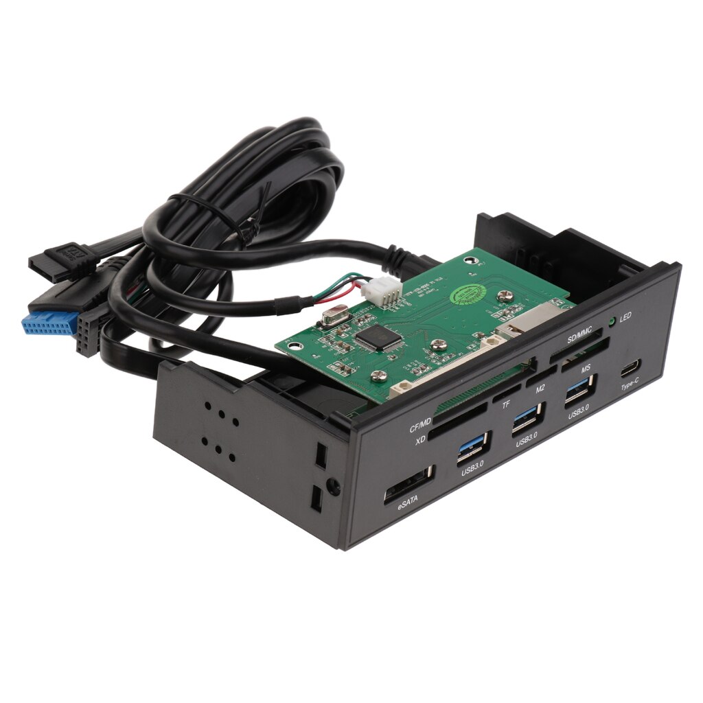 5.25 tommer pc dashboard medie frontpanel med esata 3 port usb 3.0 kortlæser