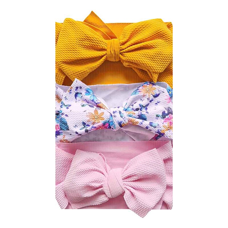 3 Pcs/Set Sweet Princess Baby Headband Flower Big Bows Kids Children Turban Hairbands For Girls Baby Girl Hair Accessories: style 10