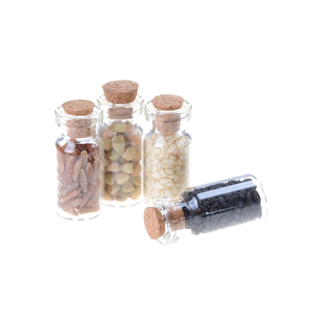 TOYZHIJIA 4 pz/lotto carino 1:12 Casa di Bambola mini Mobili in Miniatura A Secco bottiglia di vetro Da Cucina accessoriesgrain Casuale