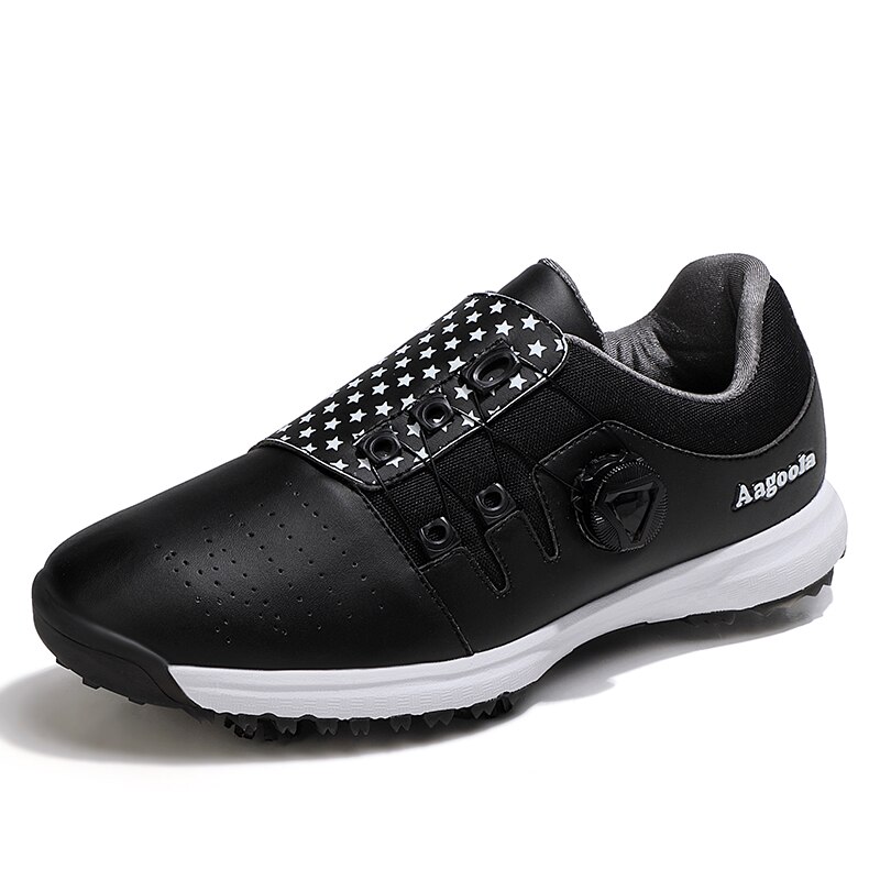 Men's Pro Waterproof Golf Shoe Wear-resistant Breathable Sports Shoes Golf Shoe: SCGEF-3 black / 44