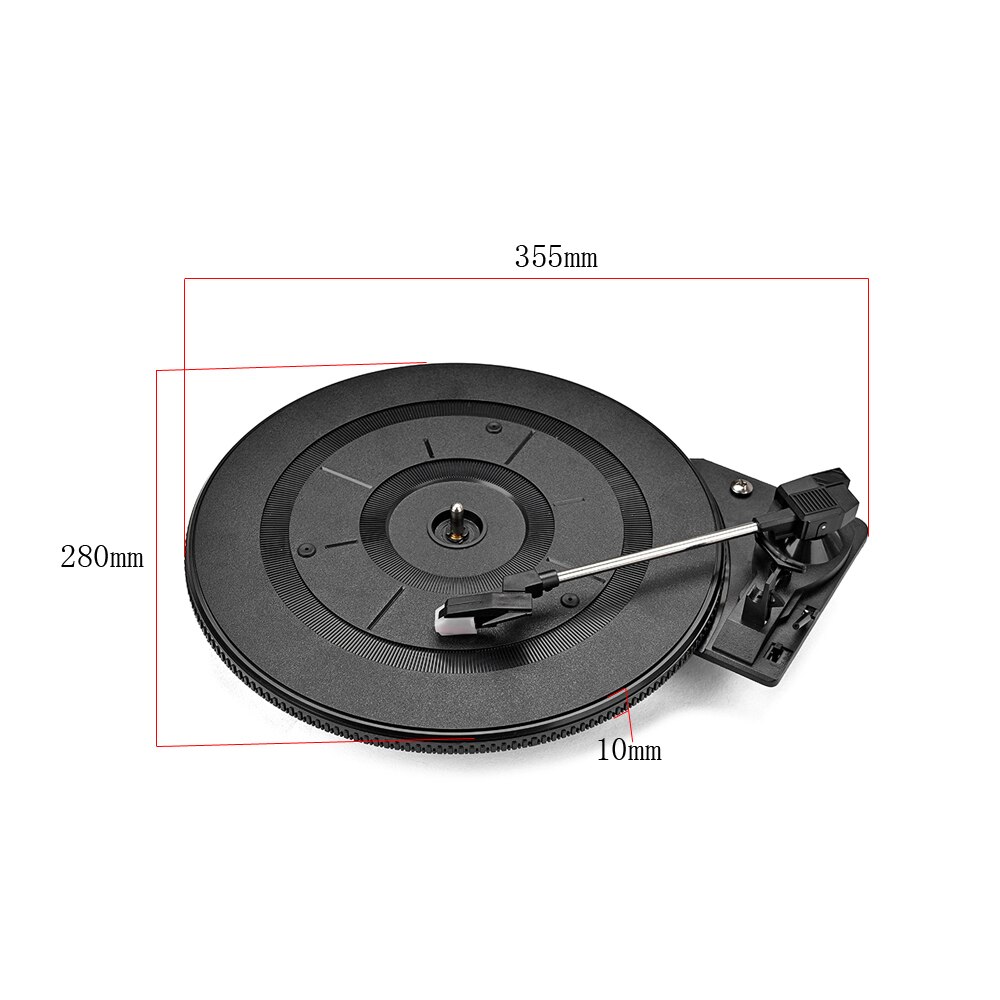 Fonograaf Accessoires Onderdelen 28Cm Vintage Vinyl Platenspeler Draaitafel 3 Speed(33/45/78 Rmp) Met Stylus