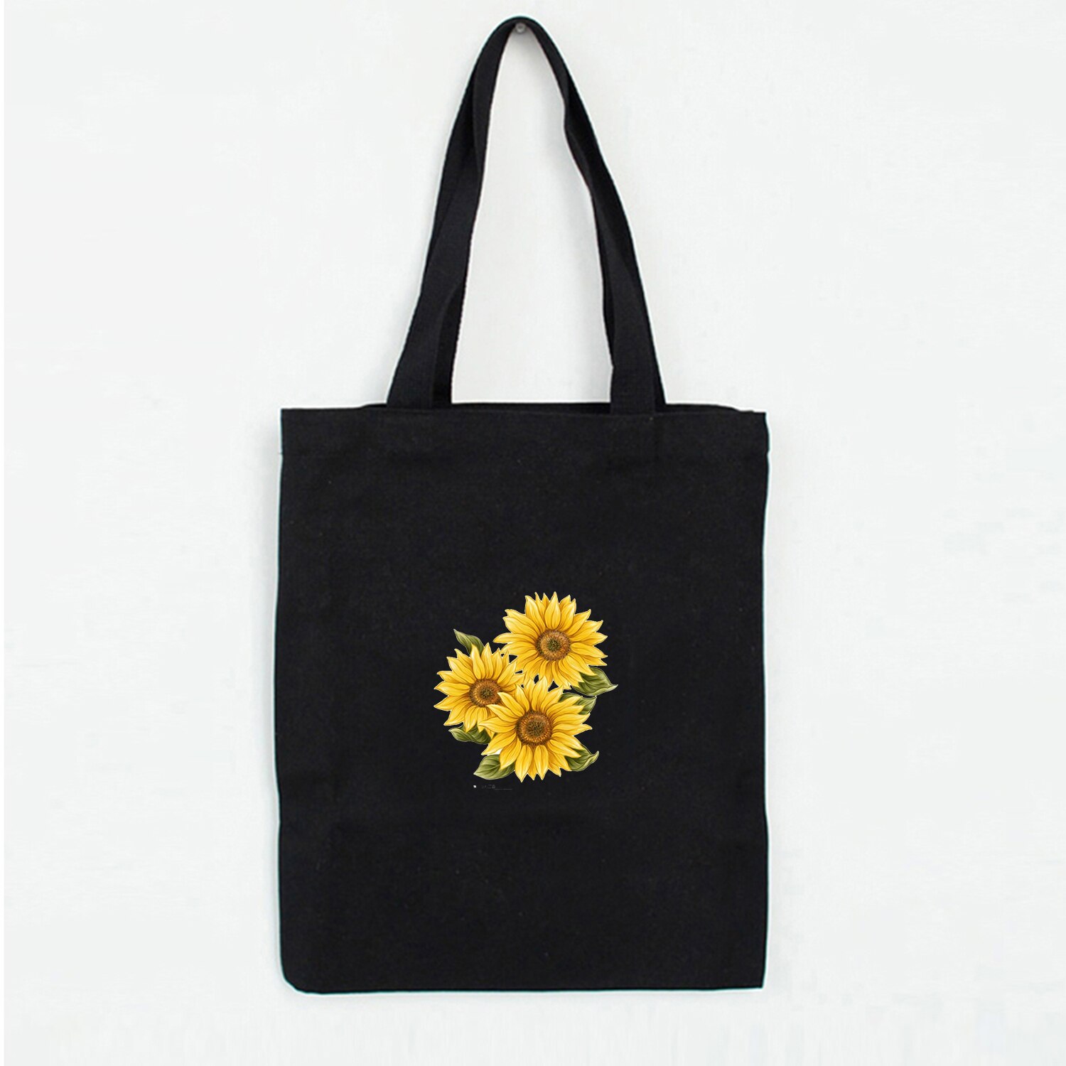 Women Canvas Shopping Bags Sun Flower Series Printing Eco Reusable Sweet Ladies Bags Women Beach Bags Vintage Literary: 1