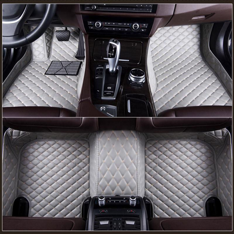 3d auto vloermatten voor toyota land cruiser 100 200 waterdichte leren vloermatten auto-styling interieur auto vloermat: Grijs