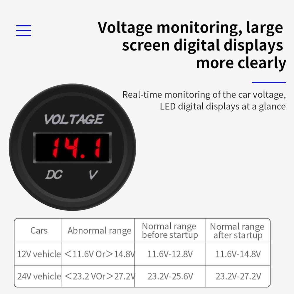 3 Gang 12V/24V Inline Fuse Box LED Switch Panel Dual USB Car Boat Truck Camper Digital Voltage Display Blue/Green LED Light