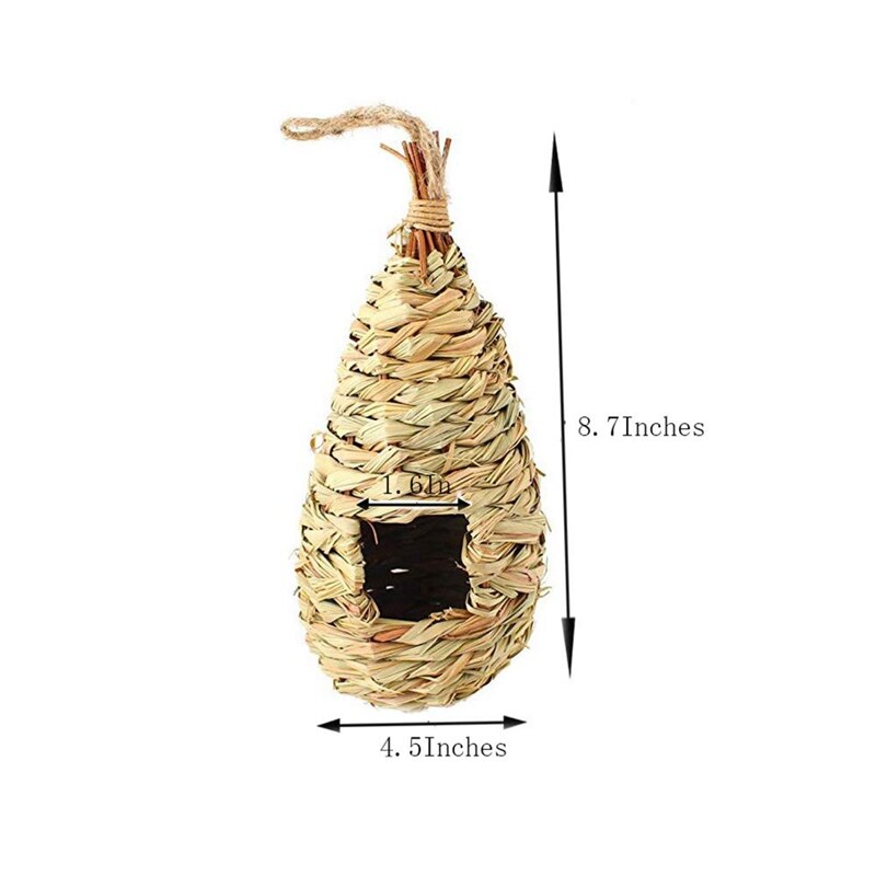 Paquet de 2 hutte pour oiseaux en herbe, maison pour oiseaux, nid d&#39;oiseau suspendu, en Fiber tissée à la main, maison pour oiseaux, refuge pour oiseaux de Preda