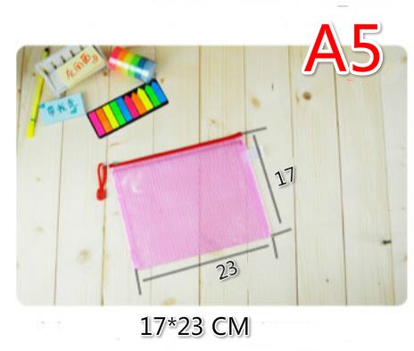 A3/B4/A4/B5/A6 office supplies multilayer zipper bags kits transparent waterproof mesh bags file holder: A5