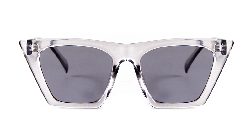 Vintage Square Cat Eye Sunglasses Women Brand Tortoise Shell Black Frame Trendy Oversized Sun Glasses Shades S432: GRAY