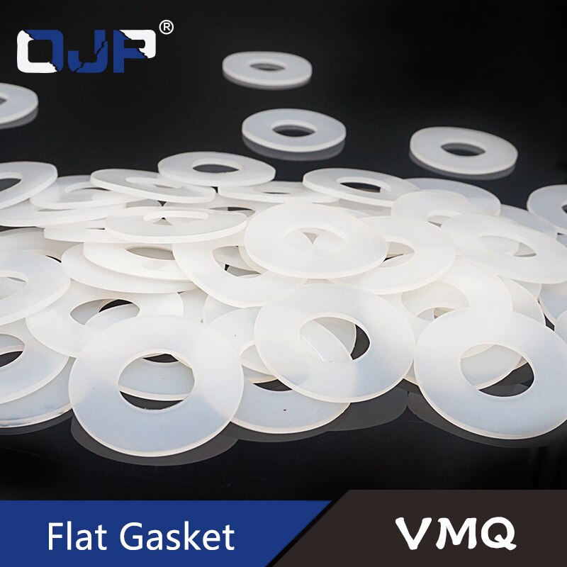 White translucent silicone flat gasket 20*44*2mm Silicone Rubber VMQ O-ring Washer Elasticity temperature resistance