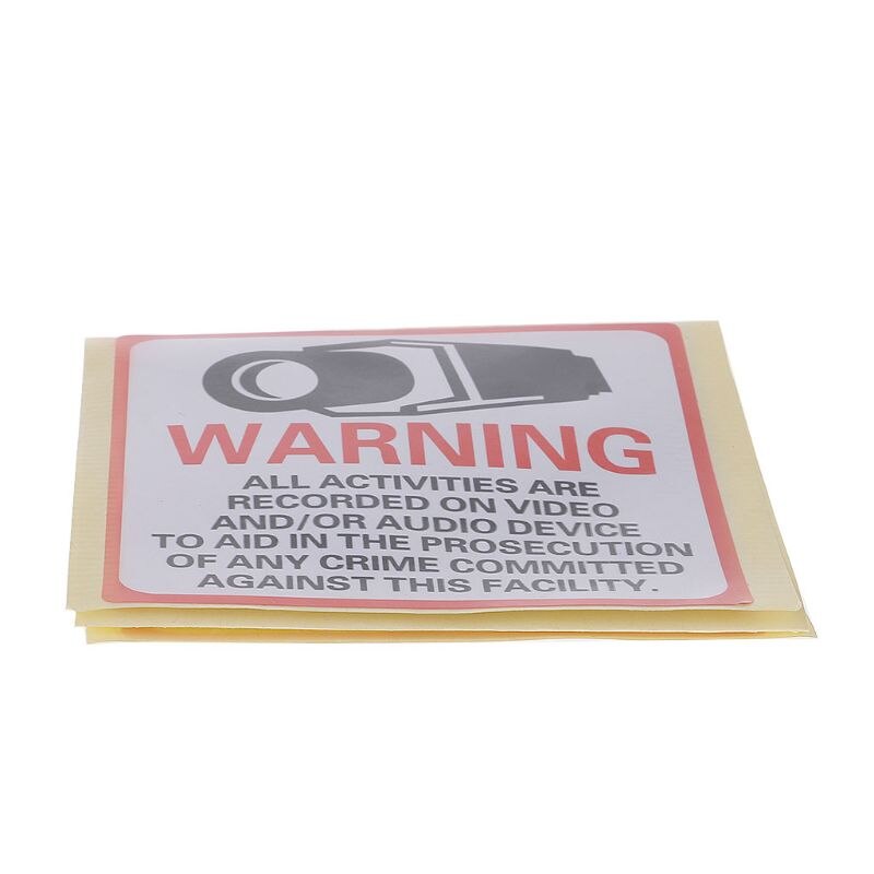 8PCS Warning Stickers SECURITY CAMERA IN USE Self-adhensive Safety Label Signs Decal G92E