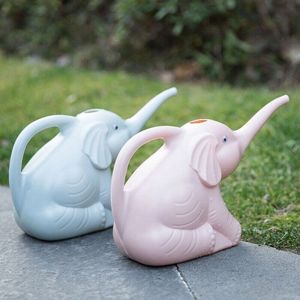 Sød elefant form vandkande mini plastik planter sprinkler bærbart vanding udstyr havearbejde forsyninger