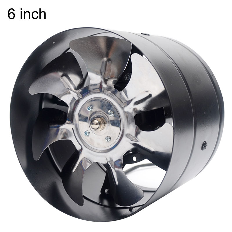 4Inch/6Inch Inline Duct Fan Booster Exhaust Blower Air Cooling Vent Metal Blades