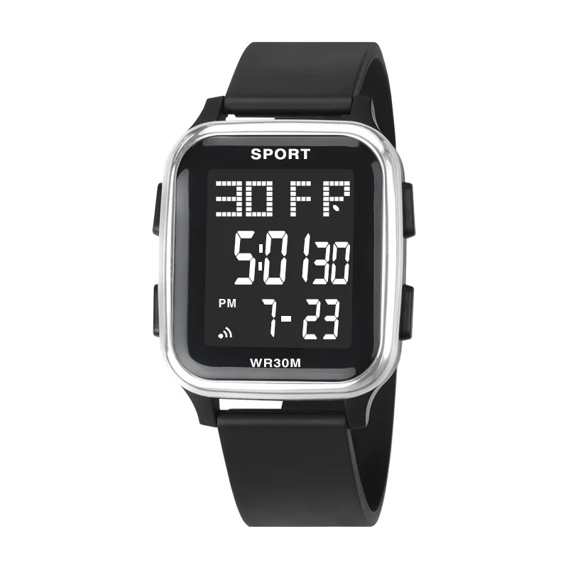 Reloj deportivo YIKAZE para hombre, reloj electrónico multifunción resistente al agua, reloj de pulsera Digital LED ultrafino para hombre y estudiante: Multicolor