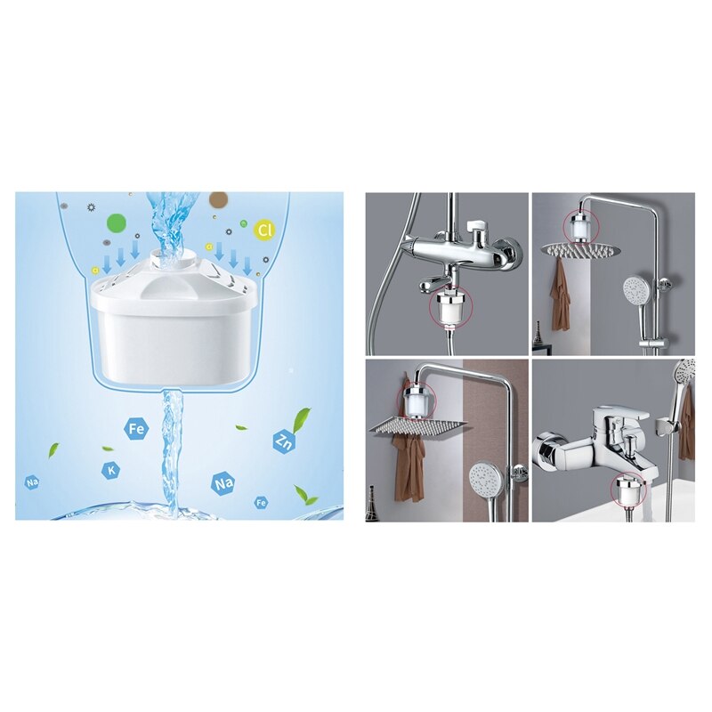 15 Pcs Water Filter Cartridge Filter Universal Water Jugs Home Cartridge Purifier ABS & PP Cotton