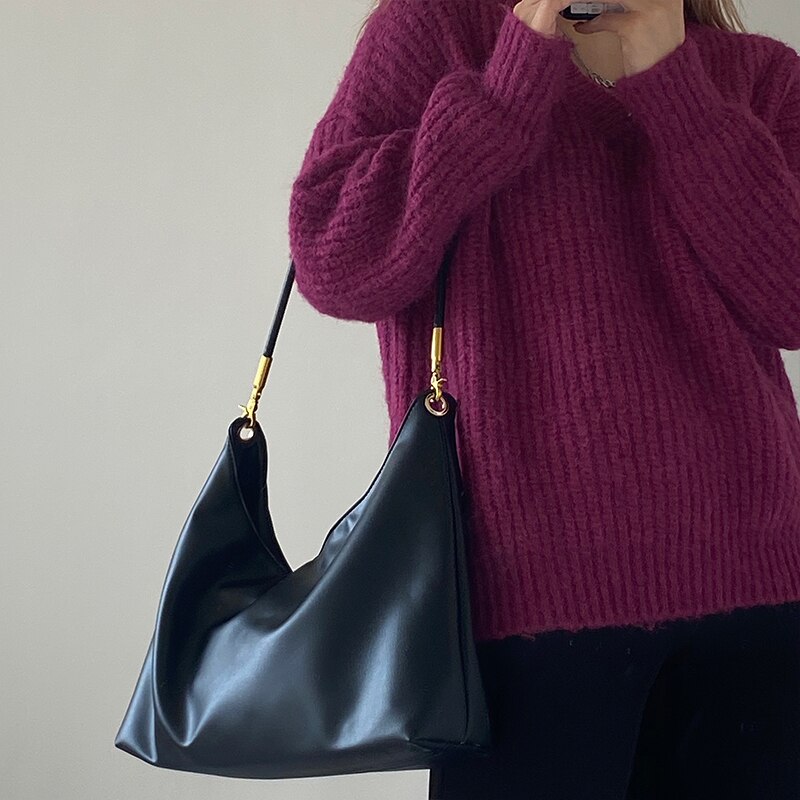 Weiche PU Leder Achselhöhle Tasche für Frauen Einzel Schulter Tasche Große Kapazität Damen retro Bote Taschen Täglich lässig Tote Handtaschen
