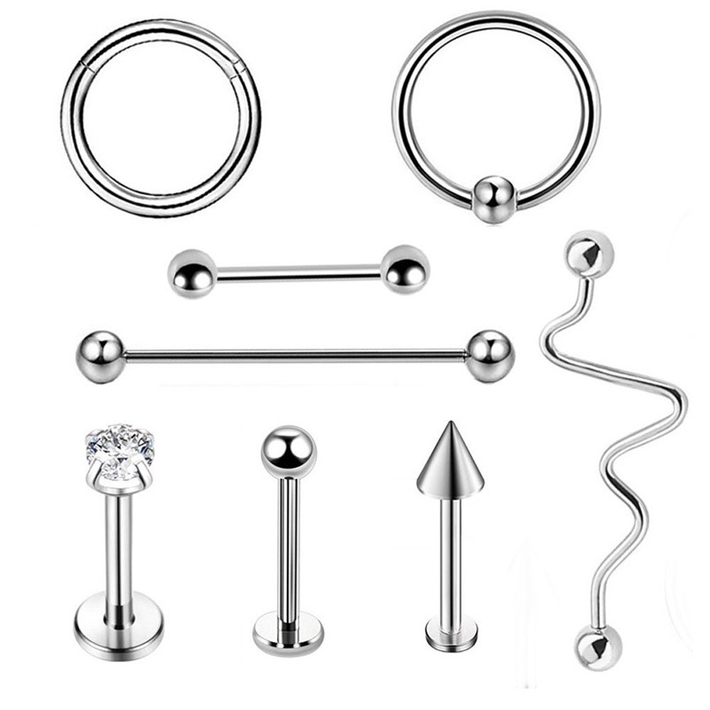 3 stks/partij Neus Staal Segment Ringen Oor Septum Oor Cartliage Piercings Tragus Orelha Lip Labret Tong Ring Piercing Lichaam Sieraden