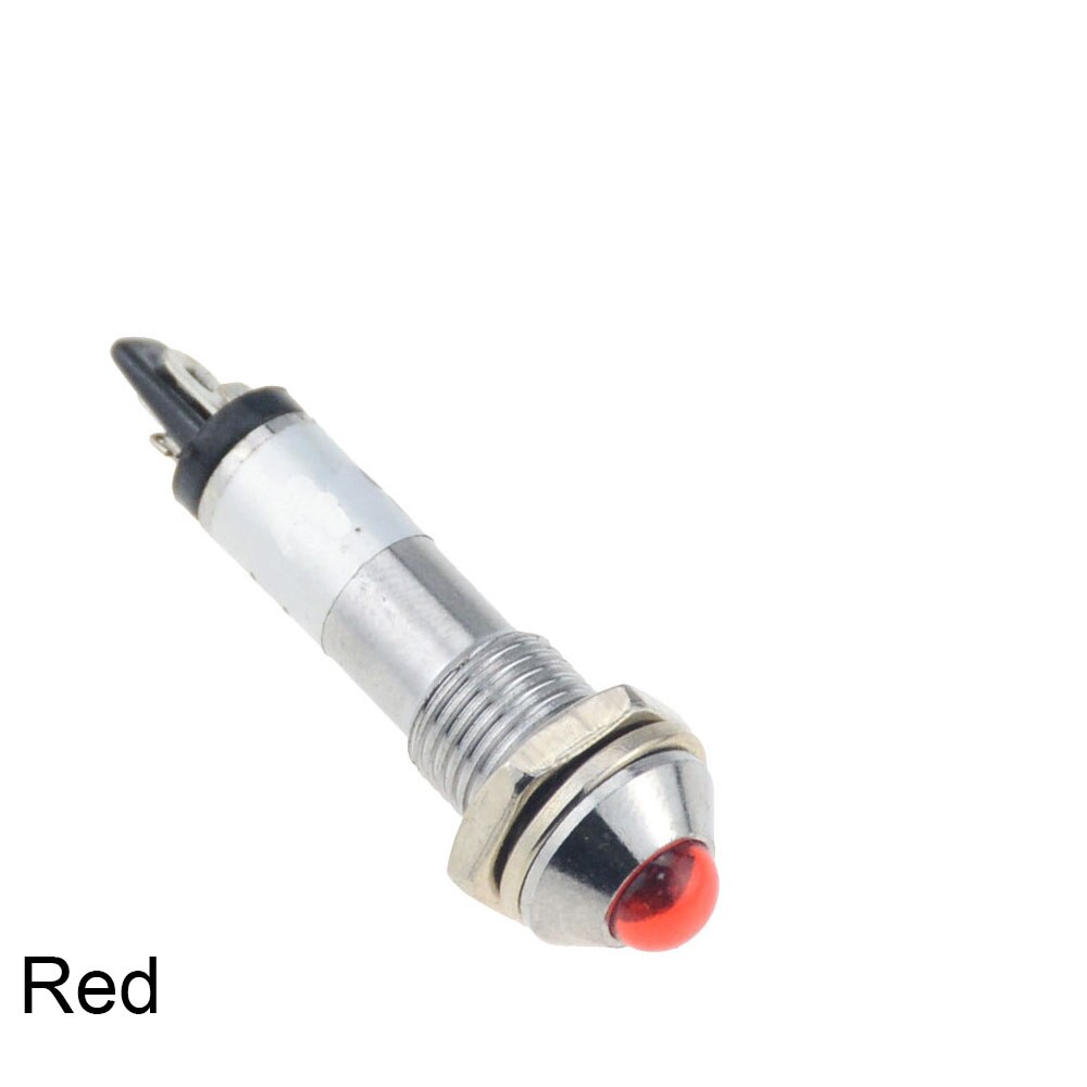 Indicateur métallique étanche, luminaire convexe, Mini interrupteur sans fil, 12V 24V XD8-2 V, LED V, 220mm, lumière LED: 24V / Red