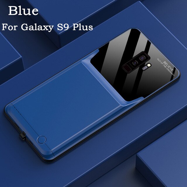 Power Bank Charging Back Cover For Galaxy S8 Plus S9 Plus Battery Case Shockproof Battery Charger Case For Samsung Galaxy S8 S9: Blue For S9 Plus