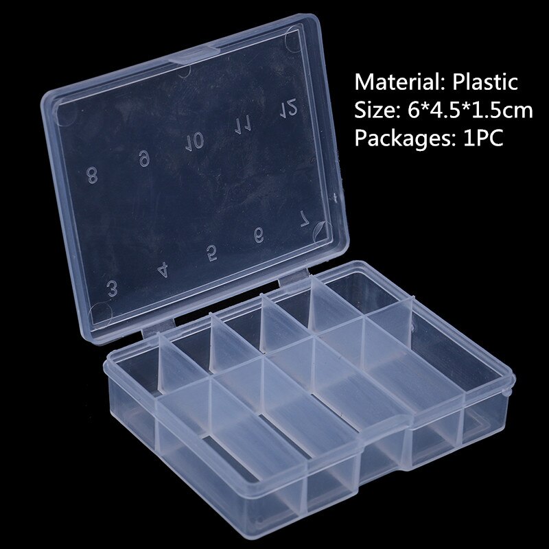 Fishing Tackle Box Bait Lure Hooks Storage Case Fishing Tool Tackle Sorting Box 5 Grid Transparent Connector Collection Tools: 1PC