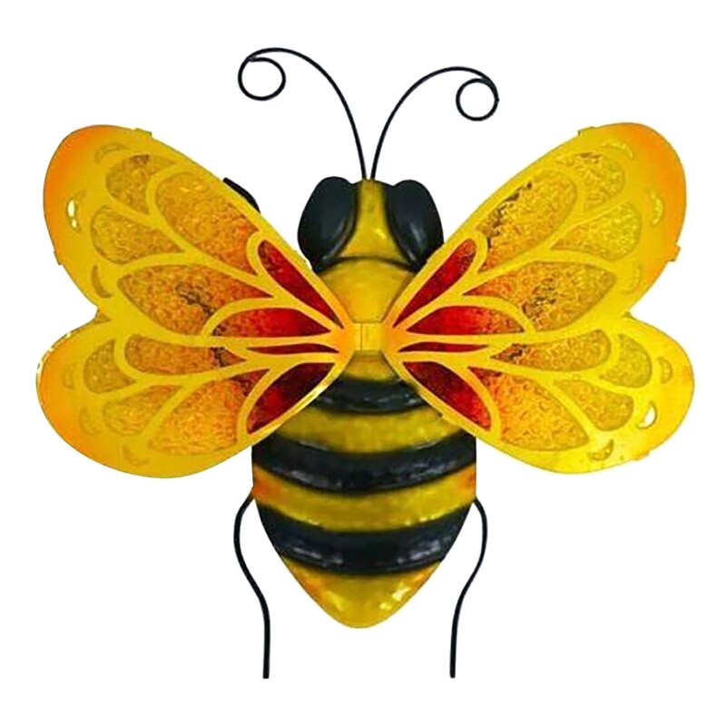 ! Bee Festival Decoration Bee Garden Decoration Statue Countryside Style Bee Outdoor Wall Sculptures Fence Ornament: Light Grey