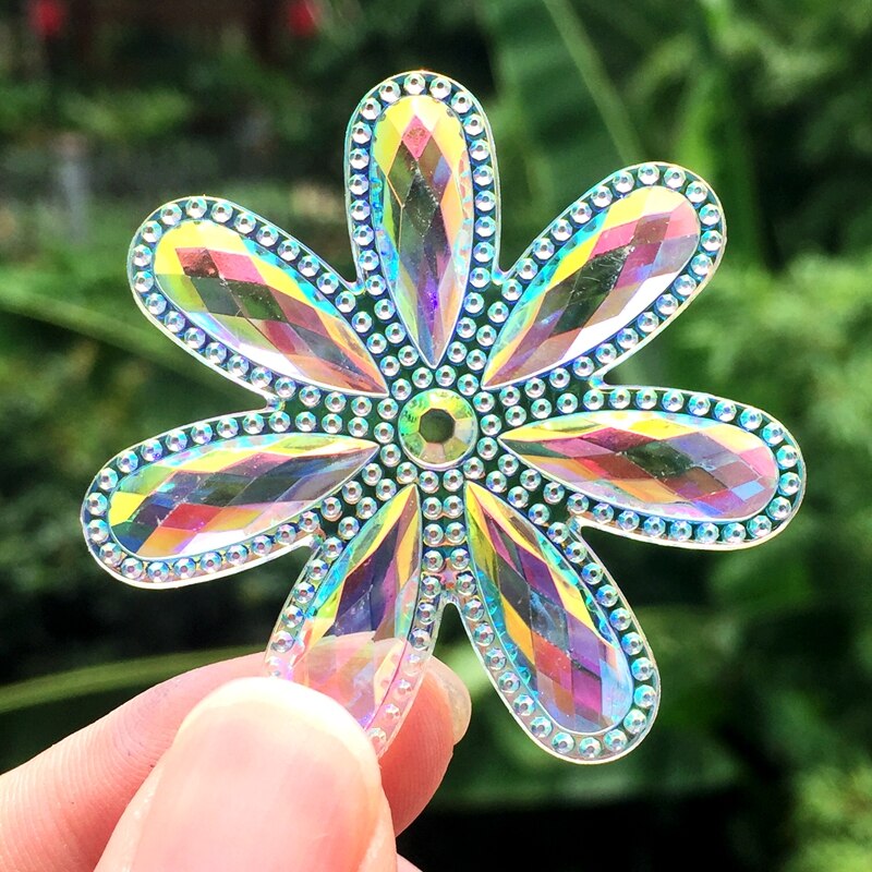 12pcs 46mm Grote Bloemen Strass Applicaties Plaksteen Acryl Stones Strass Kristallen Voor DIY Ambachten bruiloft decoratie HZ10 * 6