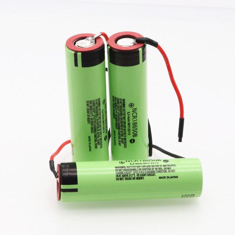 4 stks/partij Originele NCR18650B 3.7 v 3400 mAh 18650 Lithium Oplaadbare Batterij Lassen silicagel Kabel DIY batterijen