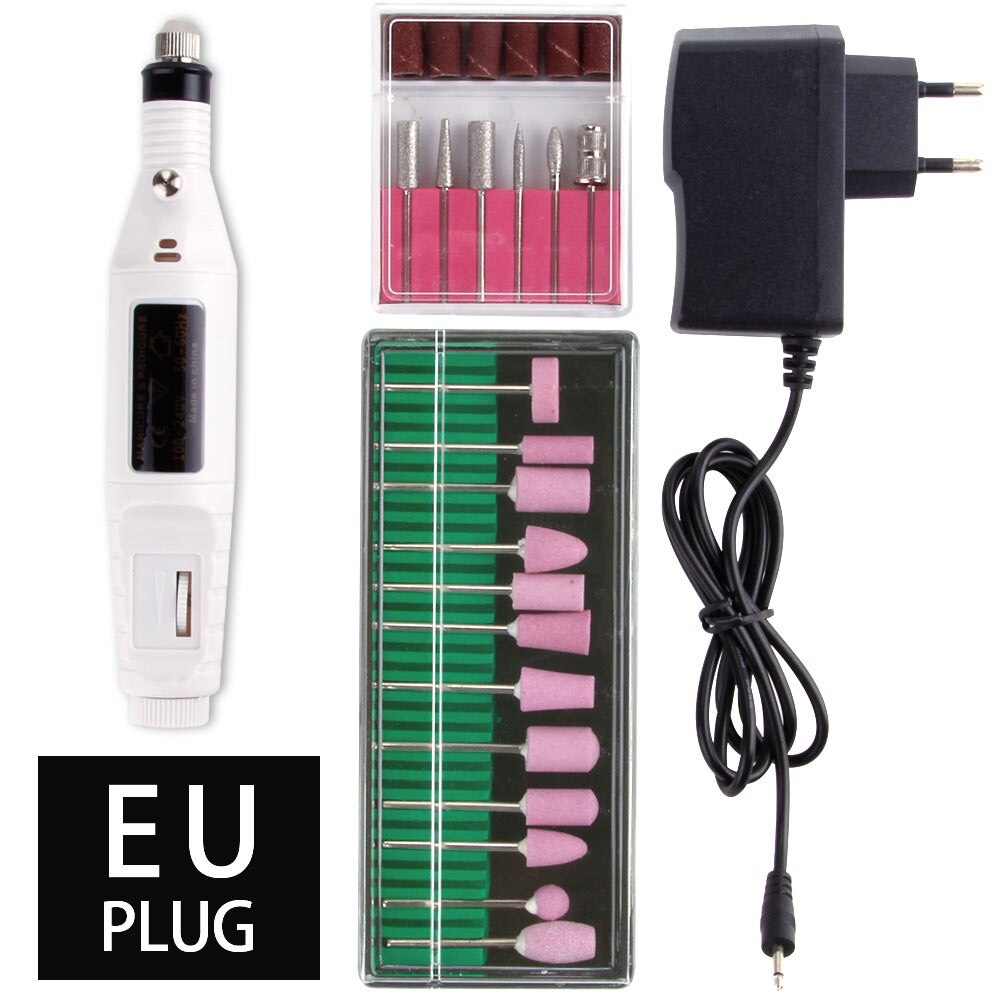 Professionale Elettrico chiodo trapano bit manicure Fresatura Frese E Taglierine per micro SIM gel polacco manicure Macchina Unghie Artistiche file di Levigatura lama in Ceramica: impostato E EU spina