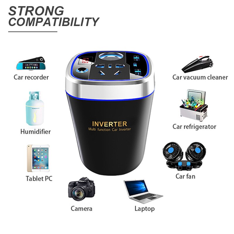 12V 220V Inverter Car Inverter Modified Sine Wave for Laptop Auto USB Phone Charging QC3.0 Quick Charge Cigarette Lighter Socket