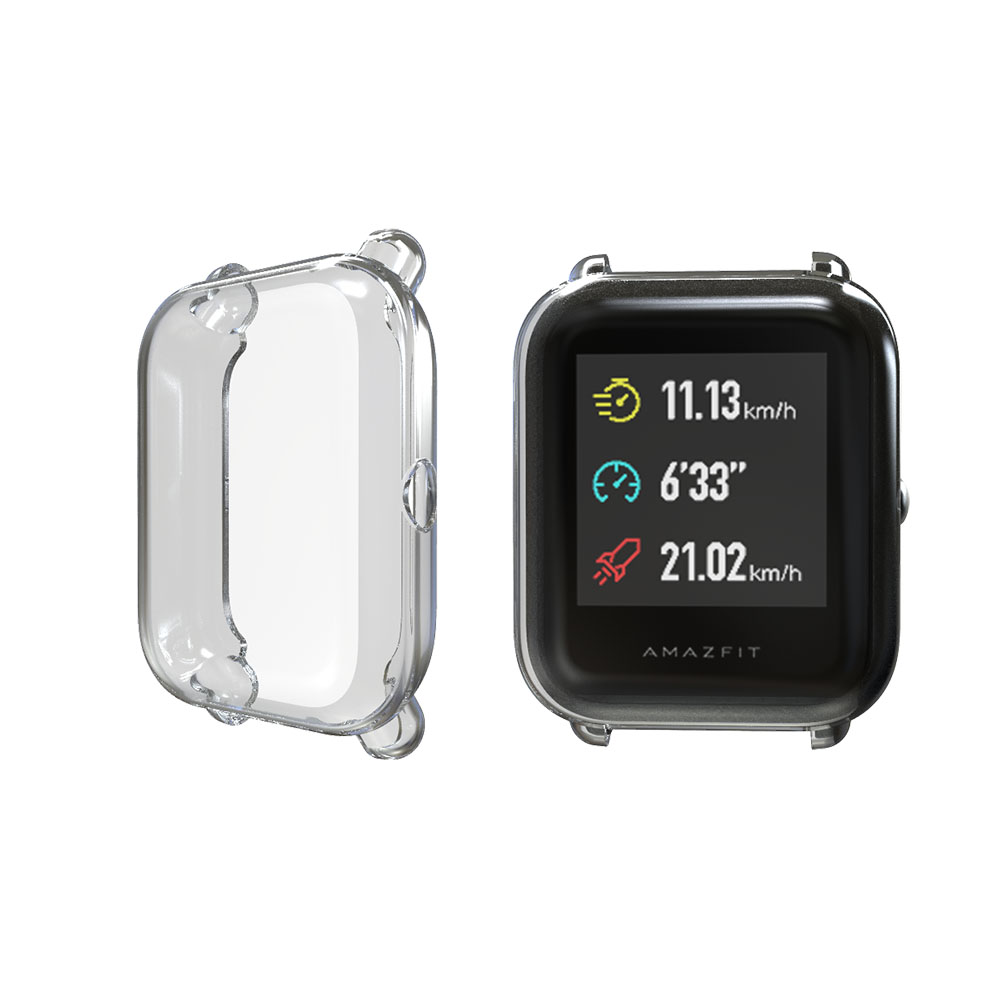 Protection Case for Huami Amazfit GTS2 mini case for Bip/Bip S/Bip lite/bip U Plating TPU Soft Cover Full Screen Protector Shell: Sand Pink