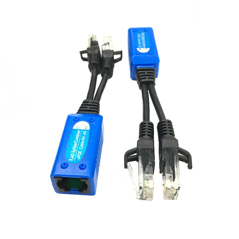 1 Pair Ethernet Splitter RJ45 Connectors Passive Power Cable POE Splitter Adapter Combiner UPOE Cable Kit