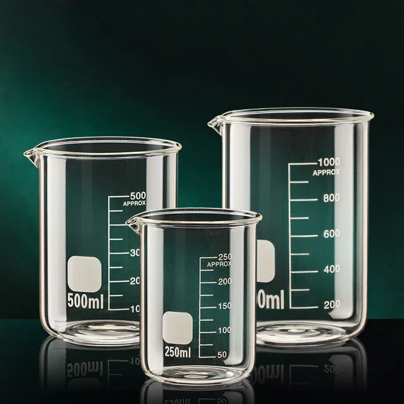 50-1000 ml Hohe Borosilikatglas Messbecher Küche Werkzeug Backen Messbecher Klare Skala Tasse Labor transparent becher