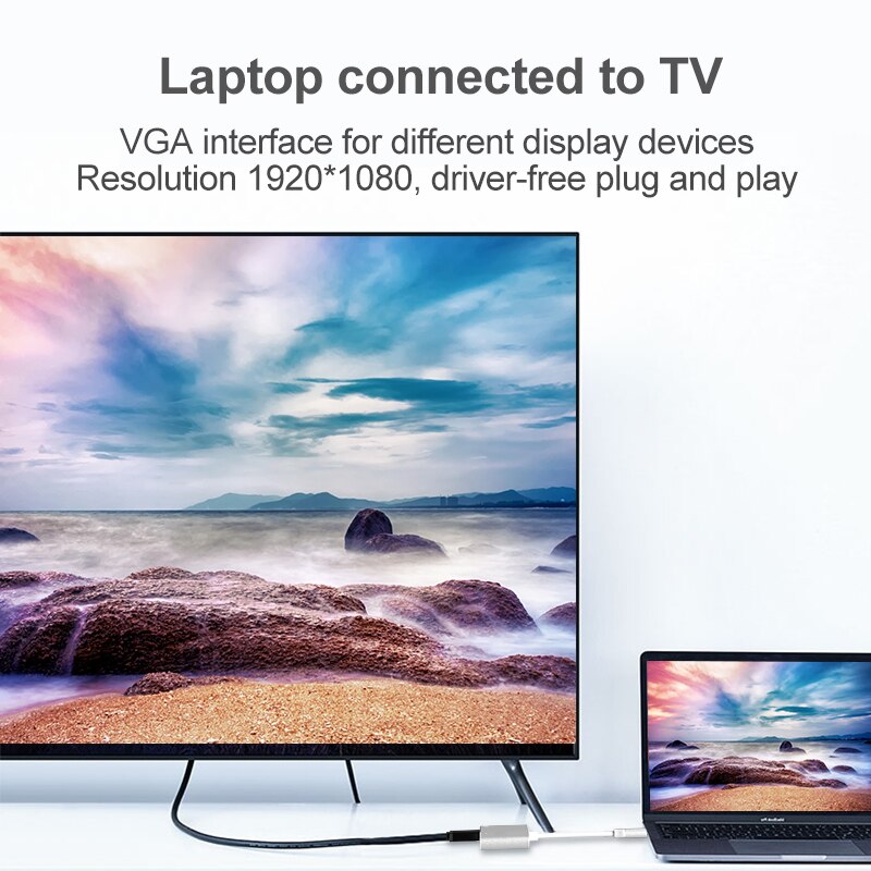 Type-c til hdmi vga 4k usb 3.0 vga adapter usb  c 3.1 type c til vga hdmi videokonvertere adapter