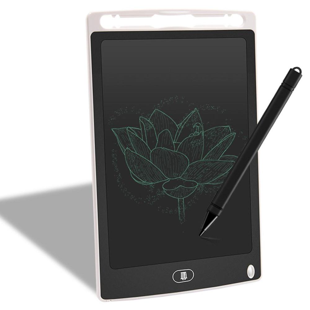 Tablero LCD de escritura a mano para niños, pizarra electrónica de dibujo de 8,5 pulgadas con luz: white