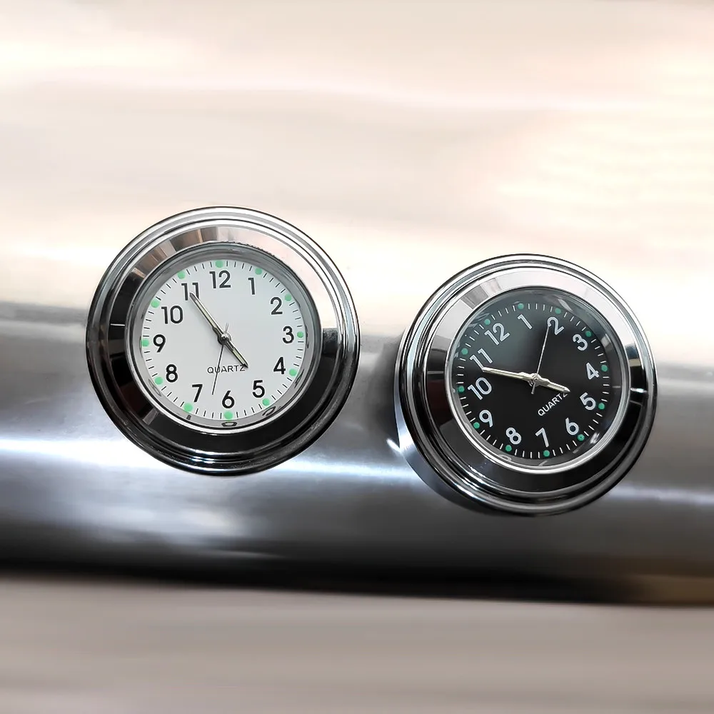 Zwart Wit Kleur Klok Tijdschema Klok Compatibel Voor 22-25mm Motorfiets Modificatie Motor Fietsstuur Horloge N0HF