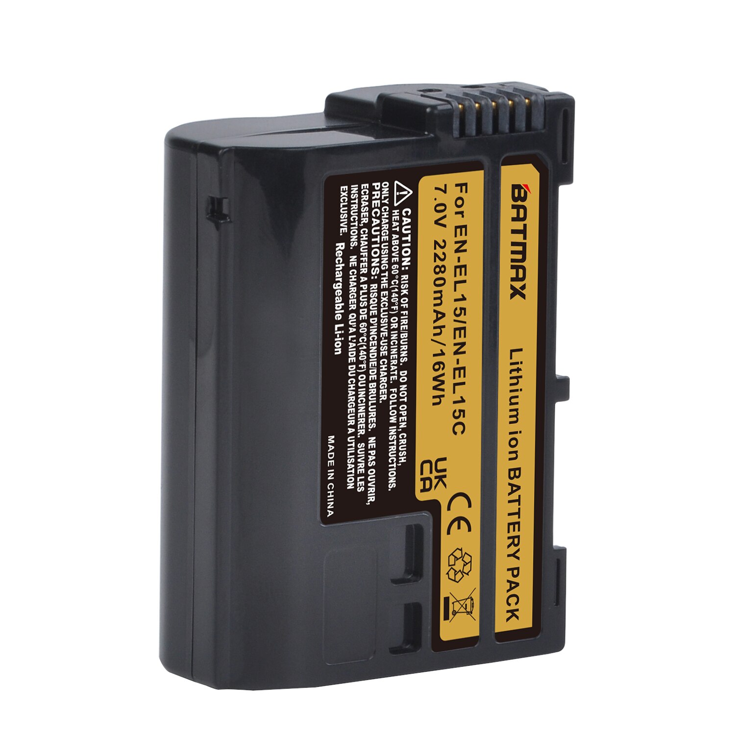 Batmax 2280mAh EN-EL15C EN-EL15 EN-EL15A Batterie für Nikon Z5,Z6,Z6 II,Z7,Z7II, d7000, D7100,D7200,D850,D750,D7500,D810,D500,D800