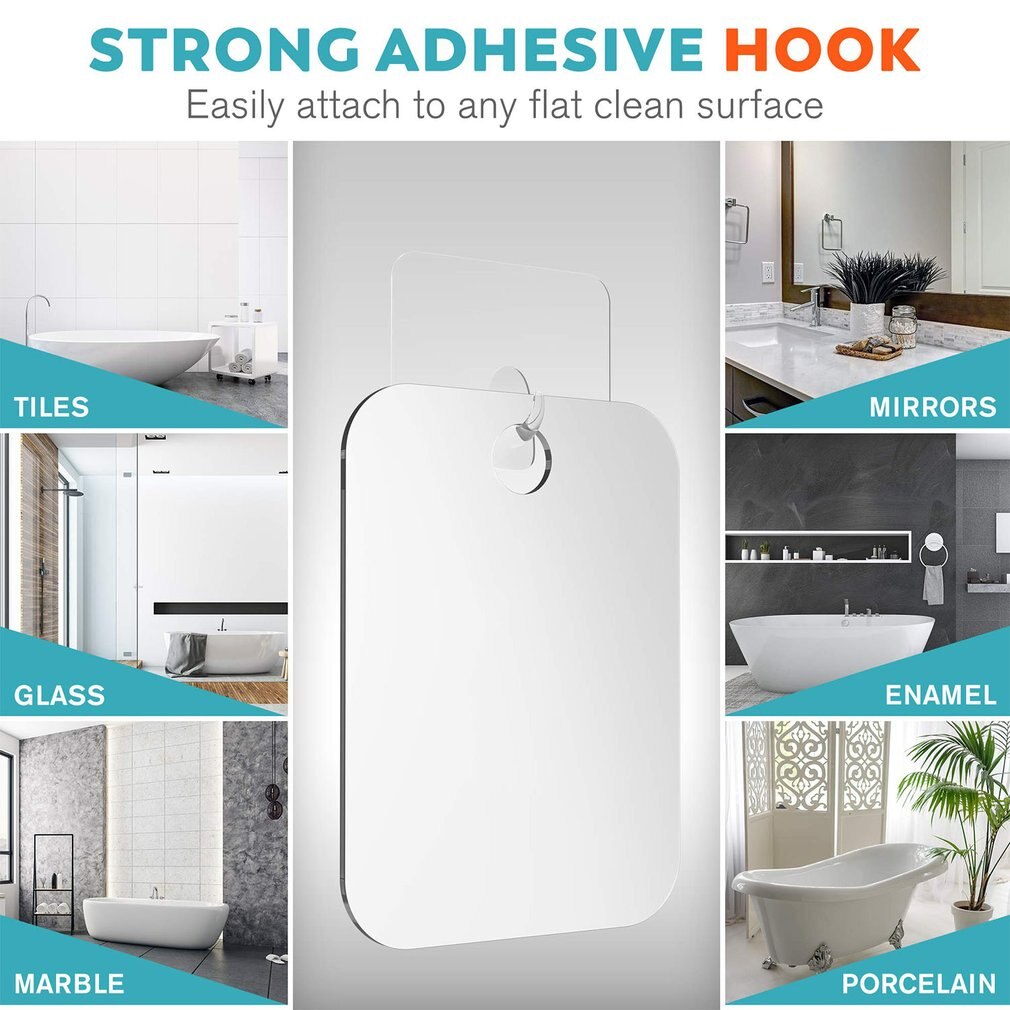 Draagbare Anti-Fog Spiegel Lichtgewicht Homehold Waterdichte Wand Gemonteerde Geschikt Voor Badkamer Handige Spiegel Compact