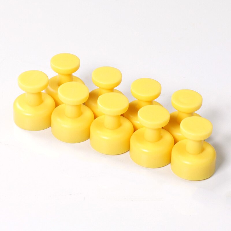 9 uds. De imanes de neodimio fuertes, chinchetas coloridas para nevera, pizarra para puerta, tablones de anuncios, archivos de fotos de oficina: yellow