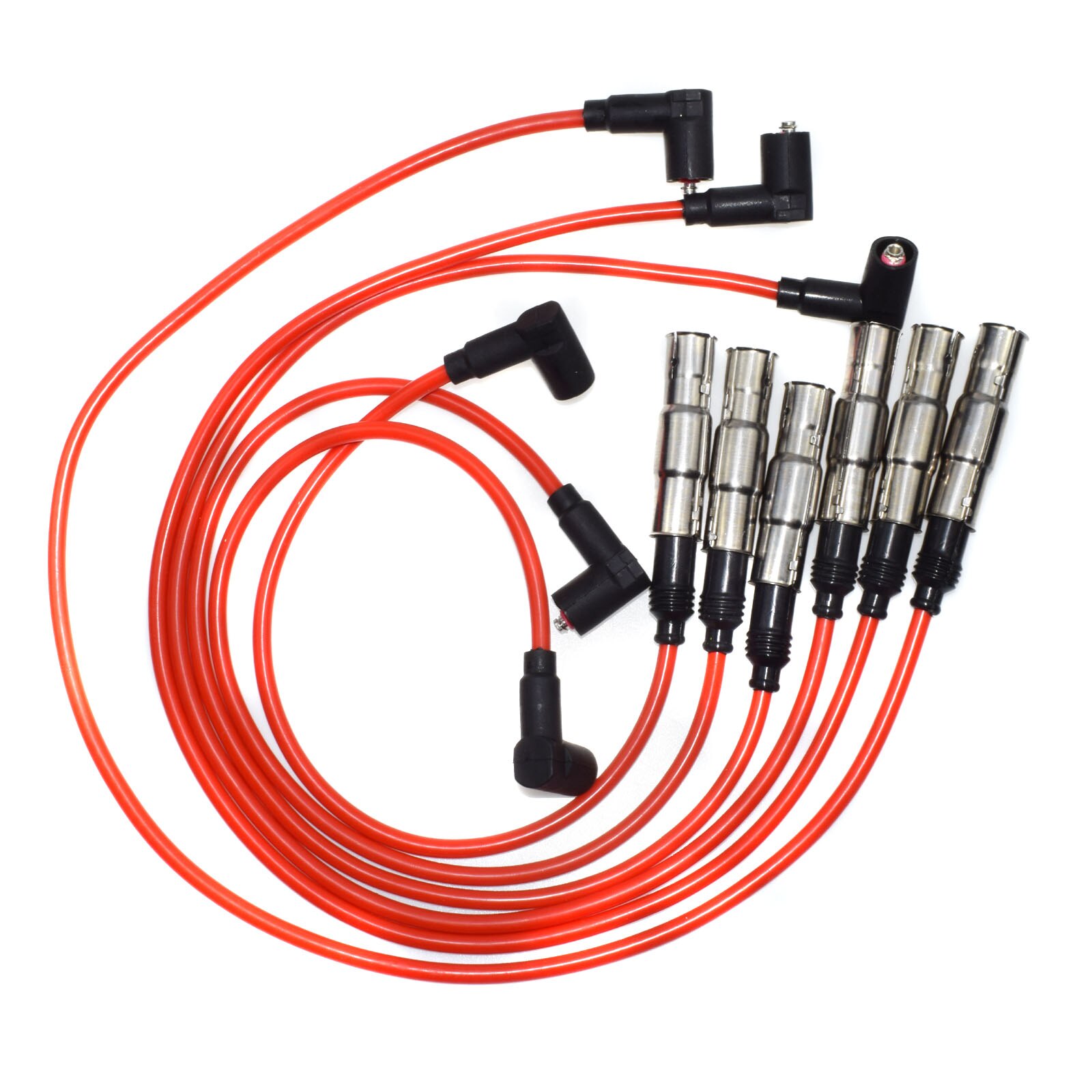 Kit de 6 uds. De Cable con enchufe WOLFIGO 430NC compatible con VW Golf Jetta Passat VR6 1993-1999 2,8 l-V6 021998031 021998031A 021998031D