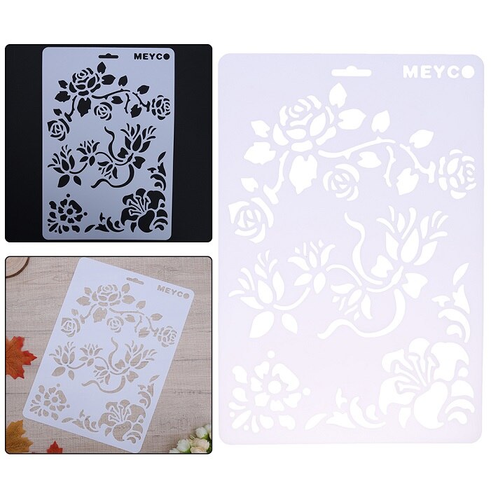 Sztuczne kwiaty DIY nawarstwianie plastikowe szablony linijka szablon ścienny Scrapbooking malowanie dekoracja robić albumu na zdjęcia rękodzieło wytłaczane karty papierowe