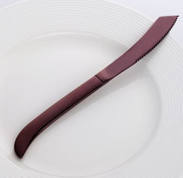 304 Stainless Steel Rainbow Color Steak Knife Western Style Dinner Knives Tableware Set Sharp Cutlery Dinnerware Accessories: 2pcs Color6