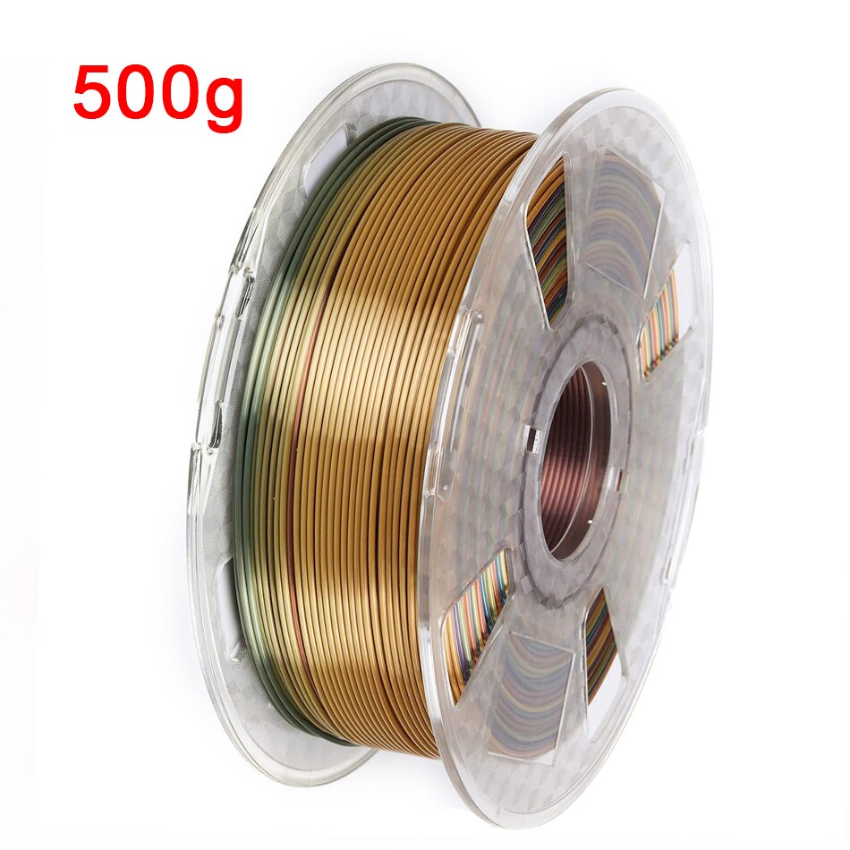 1.75mm PLA Rainbow 3D Printer Filament Sublimation Peacock Color 3D Printing Materials 1kg/500g/250g Plastic Polychrome Filament: 7b Silk Rainbow-500g