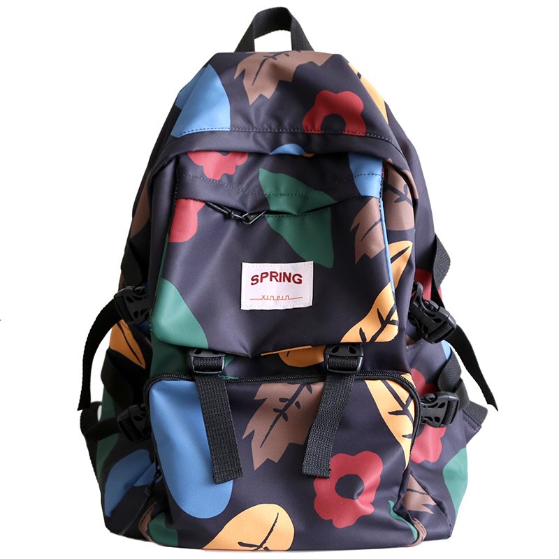 Geometric Printed Waterproof Backpacks for Women Leaves Travel Backpack Female Student School Bag for Teenage Girl Book Mochilas