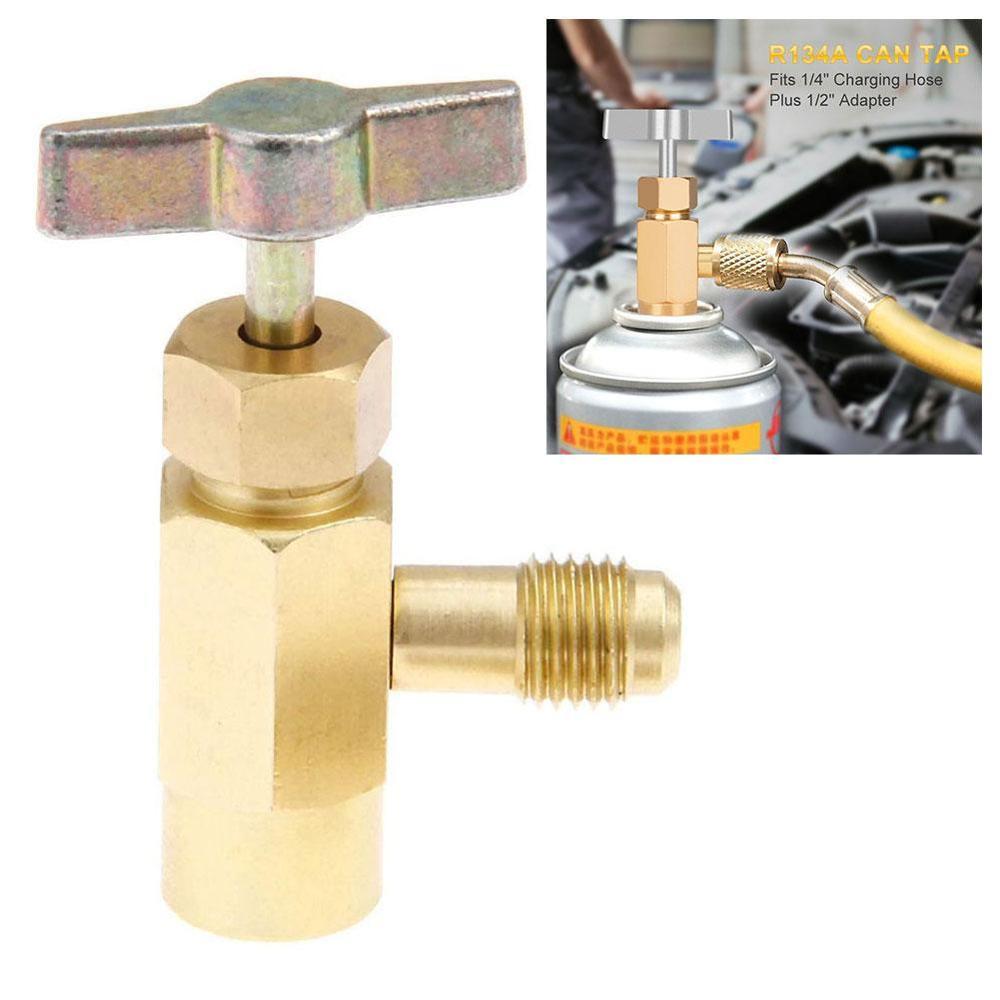 Refrigerante para aire acondicionado de coche, con apertura SAE Auto AC, válvula de grifo, abridor de botellas R134A 1/2ACME, interruptor a prueba de fugas, Mayitr 1 pieza