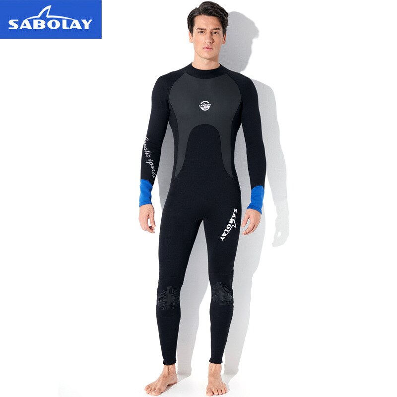 Sabolay mænd kvinders våddragt skind i ét stykke langærmet 2mm neopren varm anti uv dykkerdragt til elskere snorkling surf tøj: Menqnl 1905 / Xxxl