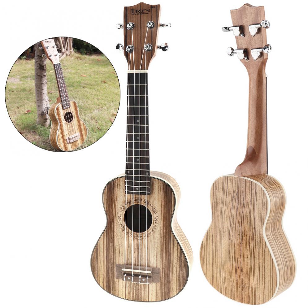 21 Inch Soprano Ukulele Zebra Wood 15 Fret Four Strings Guitar Ukelele Musical Stringed Instrument